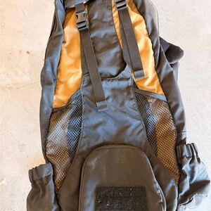 Men's Black and Mustard Outdoor Backpack - Unbranded